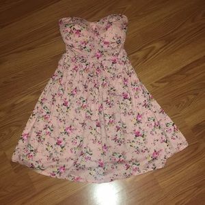 Strapless floral dress